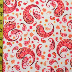 Paisley Printed on Poly Spandex Fabric | (4 Way Stretch/Per Yard)