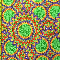 Paisley Printed on Poly Spandex Fabric | (4 Way Stretch/Per Yard)