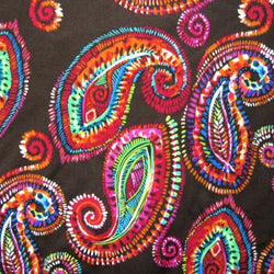 Paisley Printed on Nylon Spandex Fabric | (4 Way Stretch/Per Yard)