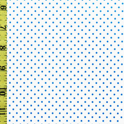 Small Polka Dot Print on Poly Spandex Fabric (Navy Blue/White) | (4 Way Stretch/Per Yard)