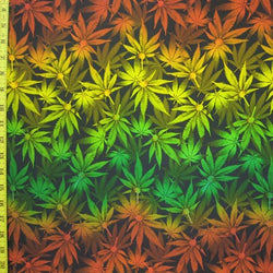 Marijuana Gradient Print on Poly Spandex Fabric | (4 Way Stretch/Per Yard)