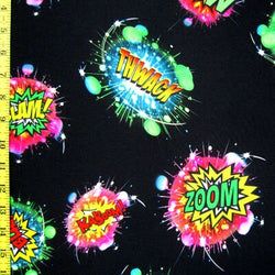 Speech Bubble Print on Poly Spandex Fabric | (4 Way Stretch/Per Yard)