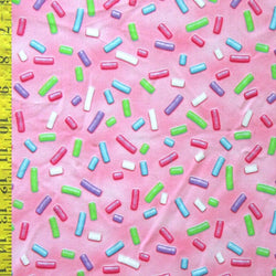 Sprinkle Print with Dots on Poly Spandex Fabric (Pink) | (4 Way Stretch/Per Yard)