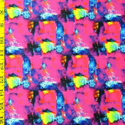 Abstract Print on Poly Spandex Fabric | (4 Way Stretch/Per Yard)