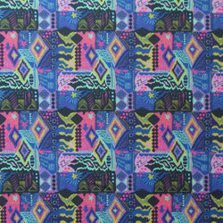 Geometric Abstract Print on Poly Spandex Fabric | (4 Way Stretch/Per Yard)