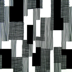 Artistic Pattern Print on Poly Spandex Fabric (White/Black) | (4 Way Stretch/Per Yard)