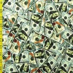 Cash Money Print on Poly Spandex Fabric | (4 Way Stretch/Per Yard)