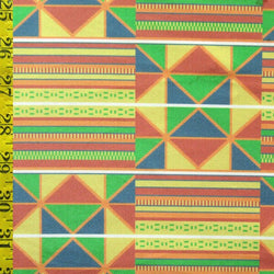 African Theme Print on Poly Spandex Fabric | (4 Way Stretch/Per Yard)