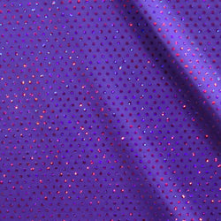 Dots with Holographic Foil Print on Poly Spandex Fabric (Purple/Purple) | (2 Way Stretch/Per Yard)