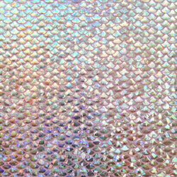 Holographic Mermaid Print on Poly Spandex Fabric (Silver/Orchid) | (4 Way Stretch/Per Yard)