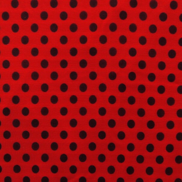 Polka Dot Print on Poly Mesh Fabric (Black/Red)