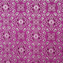 Paisley Printed with Foil on Poly Spandex Fabric (Silver/Violet) | (4 Way Stretch/Per Yard)