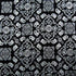 Paisley Printed with Foil on Poly Spandex Fabric (Silver/Black) | (4 Way Stretch/Per Yard)