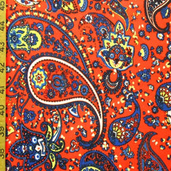 Paisley Printed on Poly Spandex Fabric | (4 Way Stretch/Per Yard)