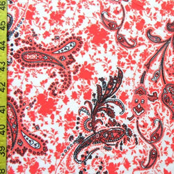 Paisley Printed on Poly Spandex Fabric | (4 Way Stretch/Per Yard)