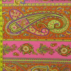 Paisley Printed on Poly Spandex Fabric | (4 Way Stretch/Per Yard)