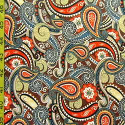 Paisley Printed on Poly Spandex Fabric | (4 Way Stretch/Per Yard)