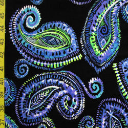 Paisley Printed on Nylon Spandex Fabric | (4 Way Stretch/Per Yard)