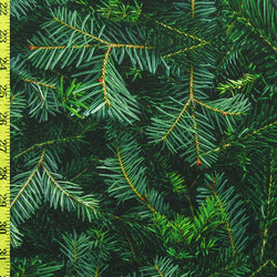 Jungle Leaves Print on Poly Spandex Fabric | (4 Way Stretch/Per Yard)