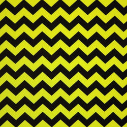 Chevron Print on Poly Spandex Fabric (Yellow/Black) | (4 Way Stretch/Per Yard)