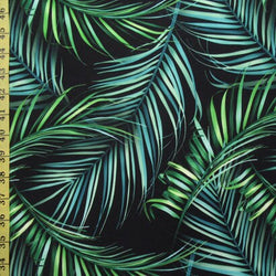 Palm Leaves Print on Poly Spandex Fabric | (4 Way Stretch/Per Yard)