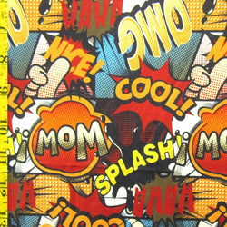 Comic Style Speech Bubble Print on Poly Spandex Fabric | (4 Way Stretch/Per Yard)