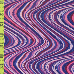 Wavy Art Print on Poly Spandex Fabric | (4 Way Stretch/Per Yard)