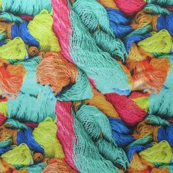 Colorful Wool Print on Poly Spandex Fabric | (4 Way Stretch/Per Yard)