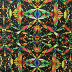 Kaleidoscope Abstract Print on Poly Spandex Fabric | (4 Way Stretch/Per Yard)