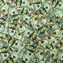 Cash Money Print on Poly Spandex Fabric | (4 Way Stretch/Per Yard)