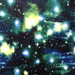 Stars and Galaxy on Poly Spandex Fabric | (4 Way Stretch/Per Yard)