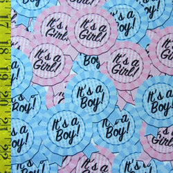 Baby Shower Print on Poly Spandex Fabric | (4 Way Stretch/Per Yard)