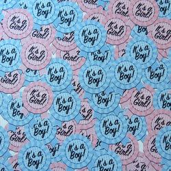 Baby Shower Print on Poly Spandex Fabric | (4 Way Stretch/Per Yard)