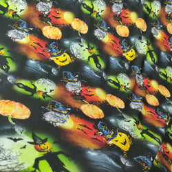 Halloween Paradise Print on Poly Spandex Fabric (4 Way Stretch/Per Yard)