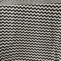 Chevron Print on Poly Spandex Fabric (White/Black) | (4 Way Stretch/Per Yard)