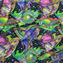 Fish Print on Poly Spandex Fabric | (4 Way Stretch/Per Yard)