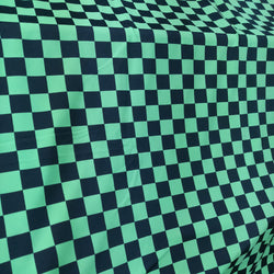 Checkerboard Print (1x1) on Nylon Spandex Fabric (Lime Green/Black) | (4 Way Stretch/Per Yard)