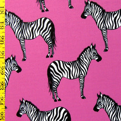 Zebra Print on Hibiscus Poly Spandex Fabric (4 Way Stretch/Per Yard)