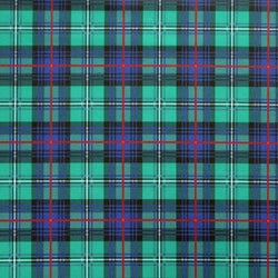 Multicolor Plaid Print on Poly Spandex Fabric (Blue/Jade Green) | (4 Way Stretch/Per Yard)