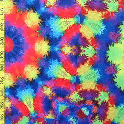 Rainbow Kaleidoscope Print on Poly Spandex Fabric | (4 Way Stretch/Per Yard)