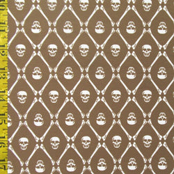 Paradigm of Skulls Print on Poly Spandex Fabric | (4 Way Stretch/Per Yard)