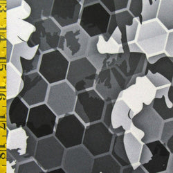 Camouflage Honeycomb Print on Poly Spandex Fabric | (4 Way Stretch/By The Yard)