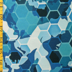 Camouflage Honeycomb Print on Poly Spandex Fabric | (4 Way Stretch/By The Yard)