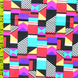 Vintage 80s Print on Poly Spandex Fabric | (4 Way Stretch/Per Yard)