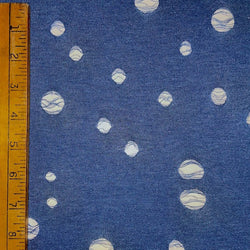 Grunge Distressed Poly Knit Fabric (Blue) | (4 Way Stretch/Per Yard)