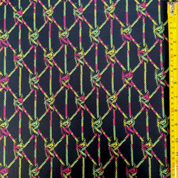 Bunch of Knots Print on Poly Spandex Fabric | (4 Way Stretch/Per Yard)