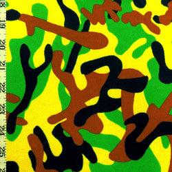 Color Camouflage Printed on Poly Spandex Fabric | (4 Way Stretch/Per Yard)