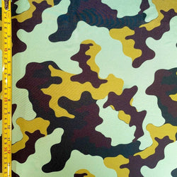 Camouflage Printed on Poly Spandex Fabric (Green/Multi) | (4 Way Stretch/Per Yard)