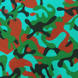 Color Camouflage Printed on Poly Spandex Fabric | (4 Way Stretch/Per Yard)