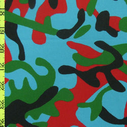 Color Camouflage Printed on Poly Spandex Fabric | (4 Way Stretch/Per Yard)